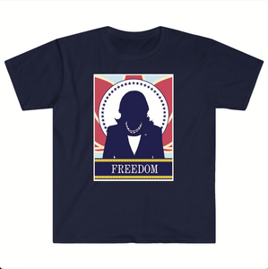 Kamala Harris FREEDOM! T-Shirt - Navy Blue