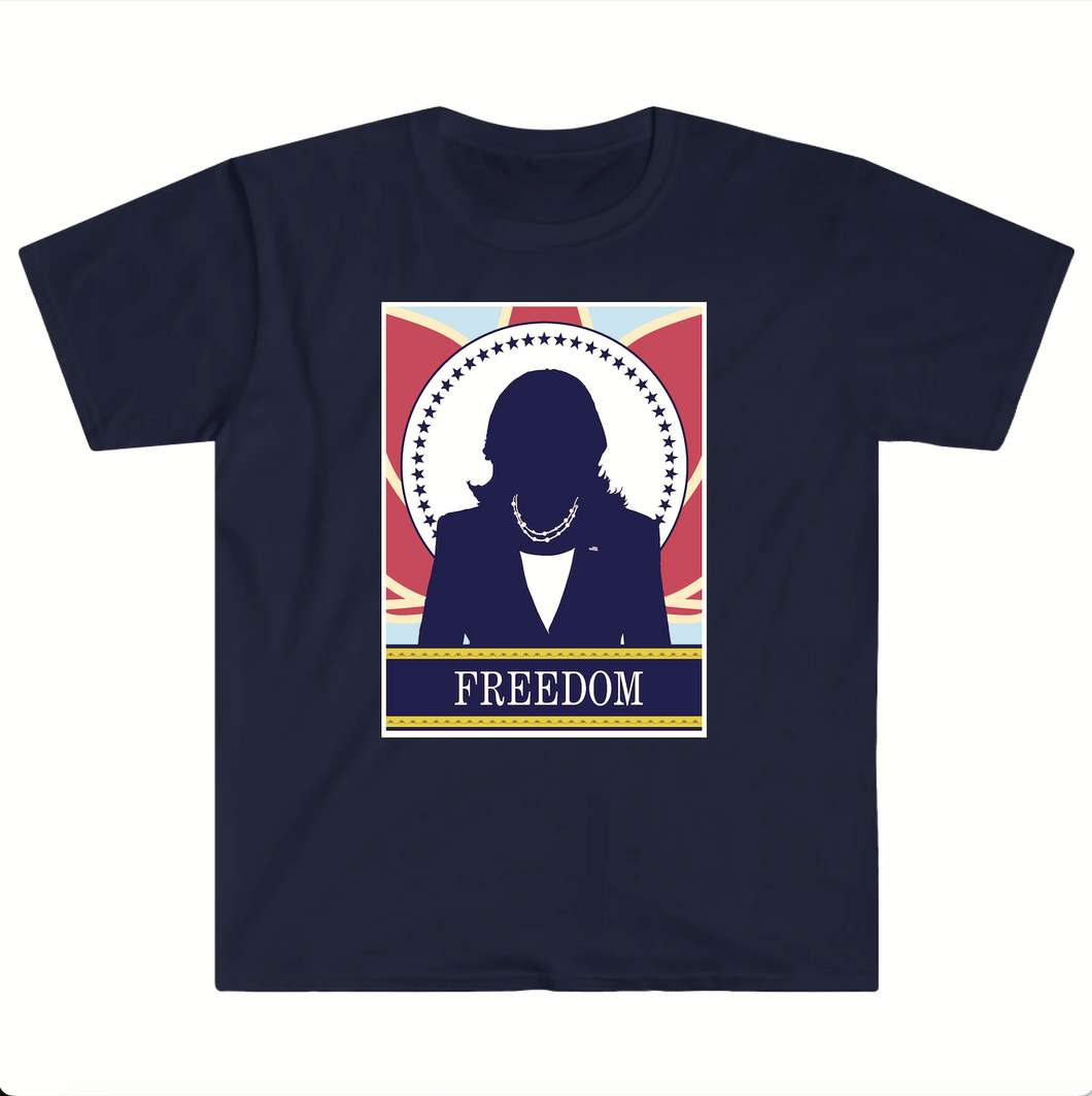 Kamala Harris FREEDOM! T-Shirt - Navy Blue